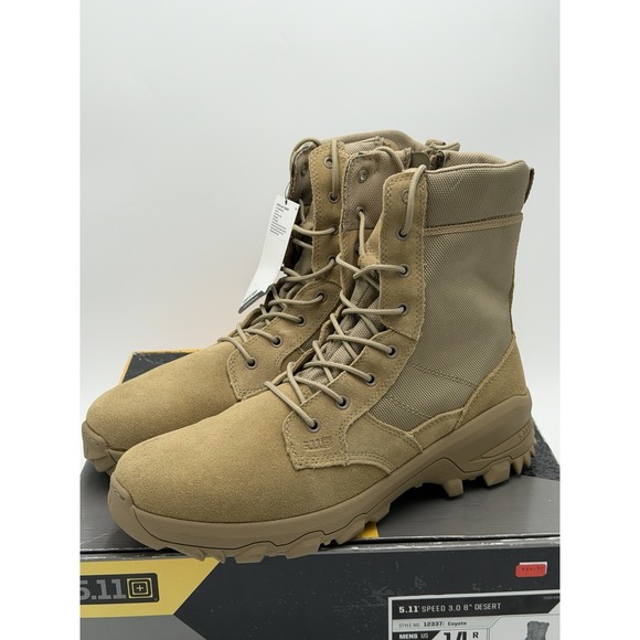 5.11 Tactical Speed 3.0 8" Boots Mens 14 Desert Coyote Combat Hiking Side Zip - Picture 2 of 11